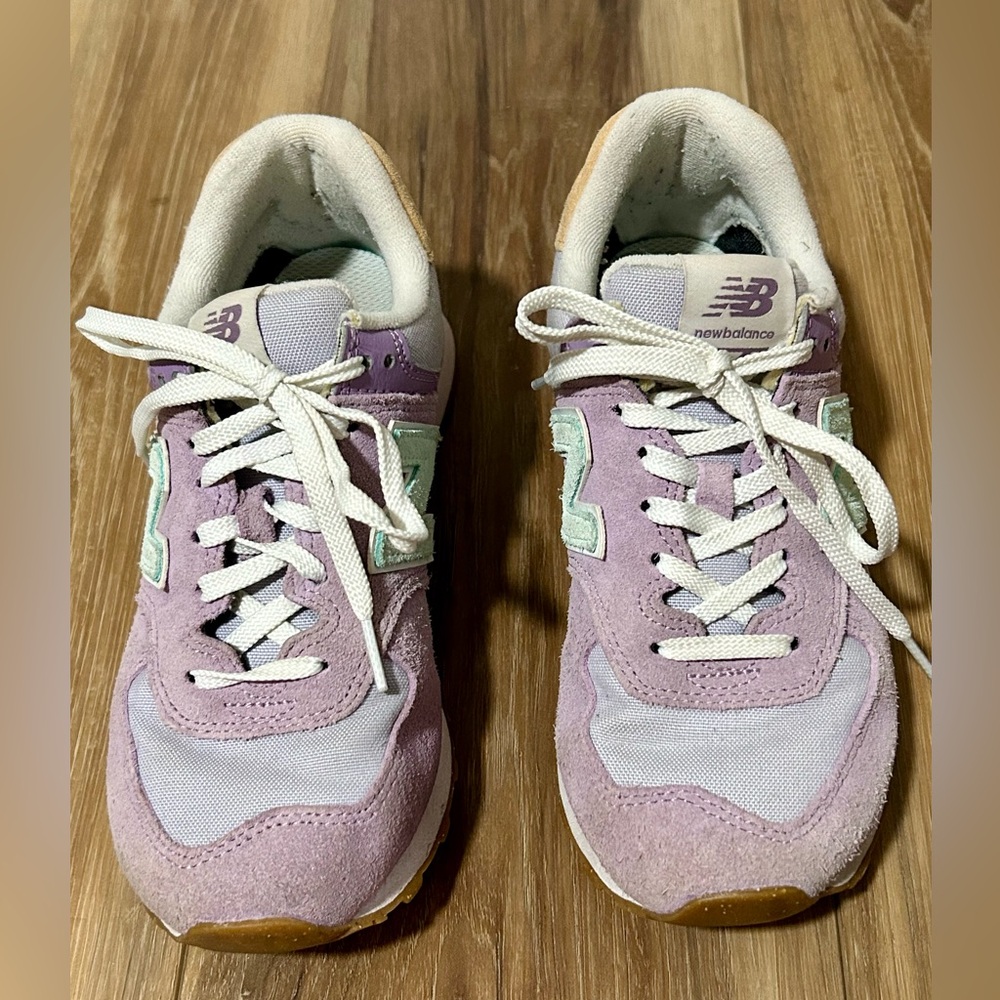 New Balance Purple 574 Sneakers - Picture 4 of 6